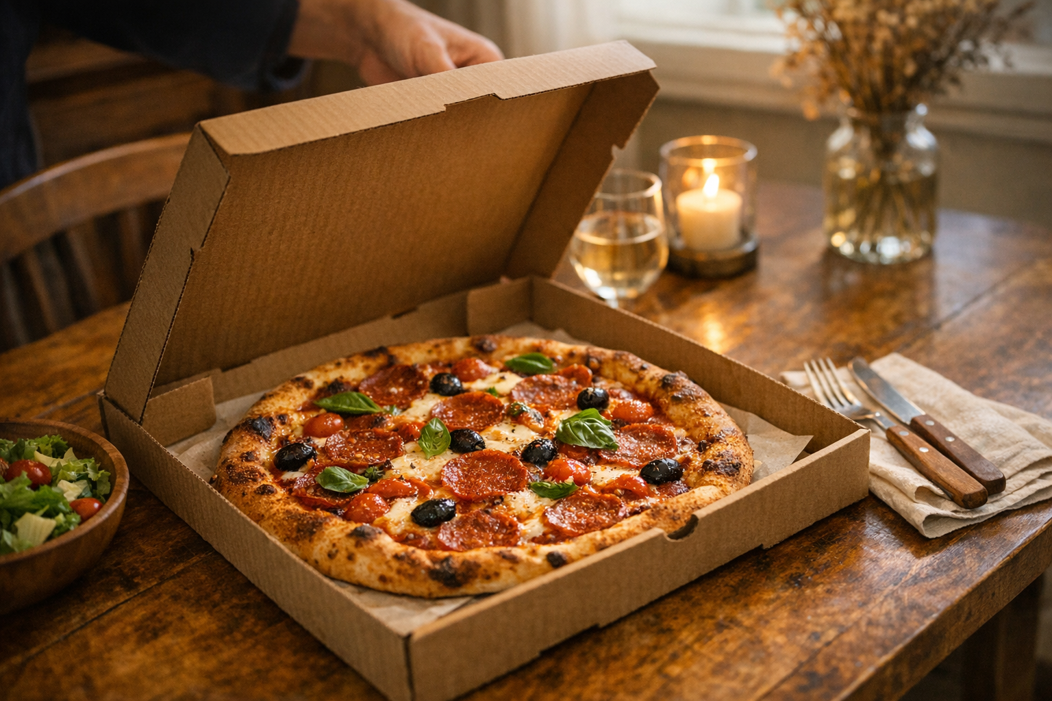 Pizza delivery at home